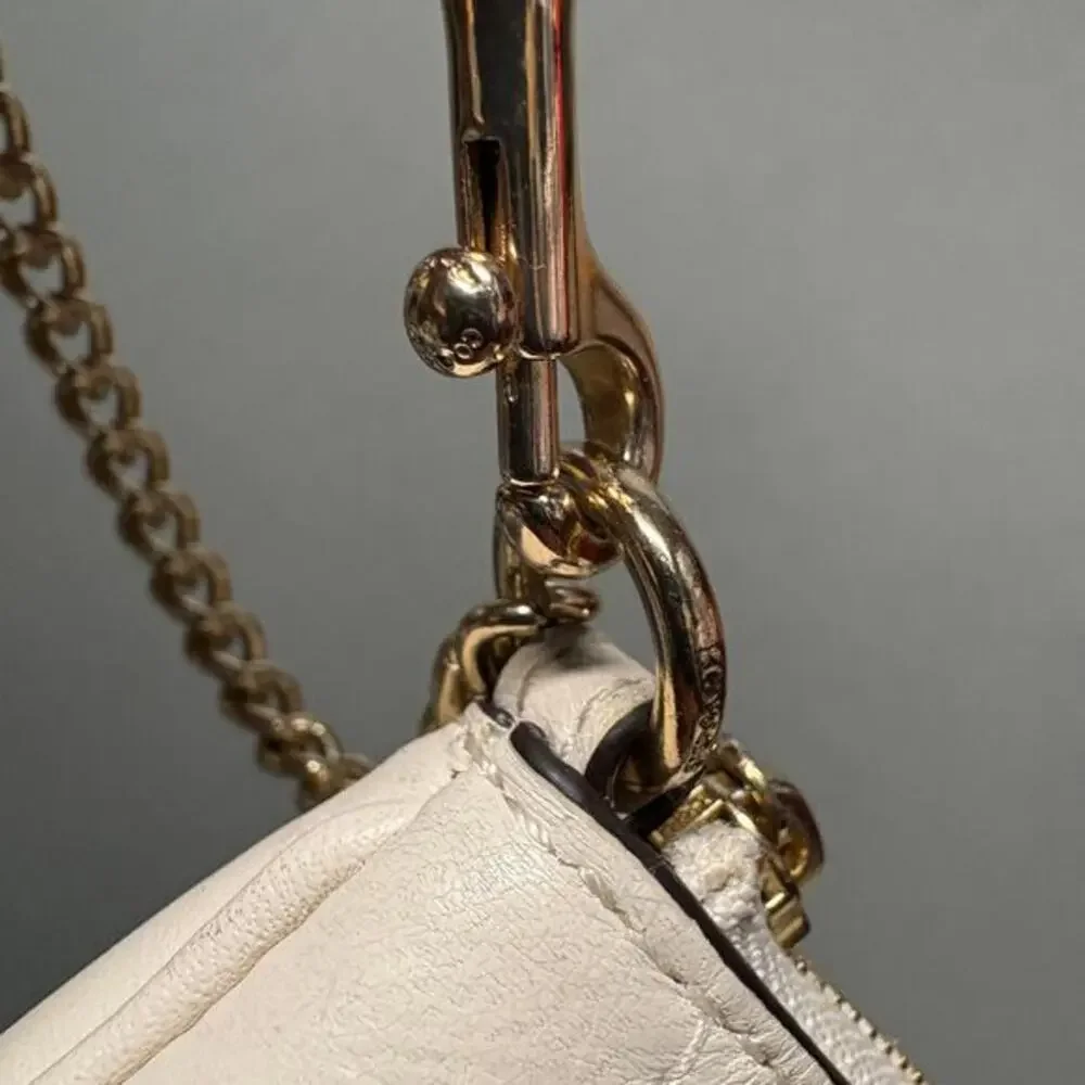 Coach Nolita 19 With Chain With Linear‎ Quilting Chalk White - Picture 5 of 16